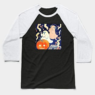 Ghosts and Pumpkin Have a Dance Party Baseball T-Shirt